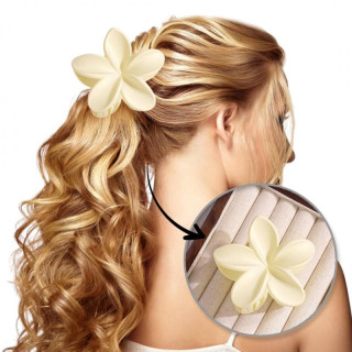 Sponka za lase v mat krem barvi - cvet