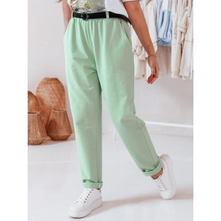 Ženske hlače z visokim pasom barve mint UY2552