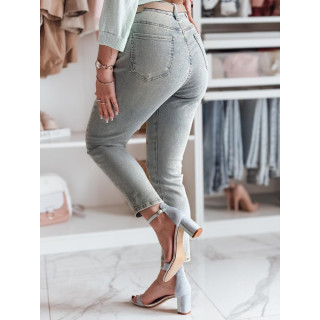 Svetlo modre oprijete kavbojke s cvetjem UY2477