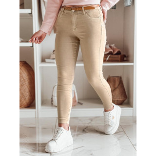 Bež ženske kavbojke s pasom UY2455