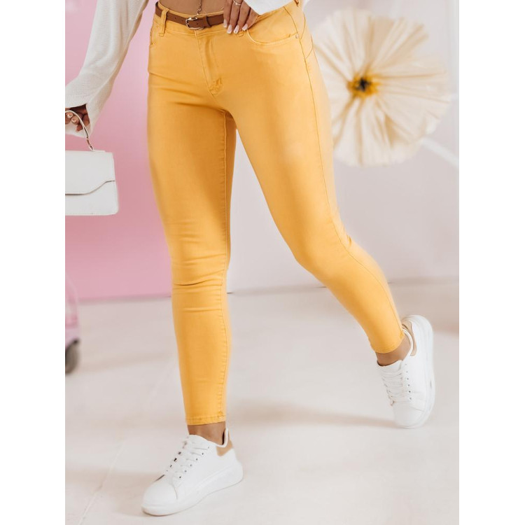 Ženske rumene kavbojke s pasom UY2454