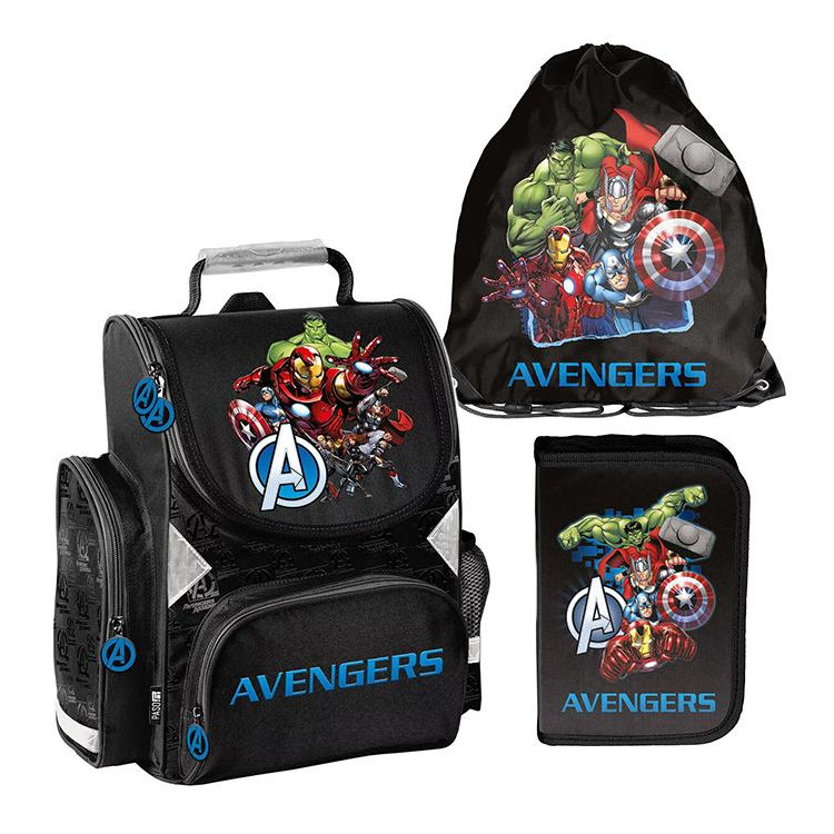 Šolski komplet AVENGERS iz vrhunske aktovke, torbe in peresnice