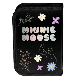 Črn šolski komplet MINNIE iz vrhunske aktovke, torbe in peresnice