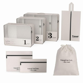 Potovalni set s kremo, 7 kozmetičnih torbic