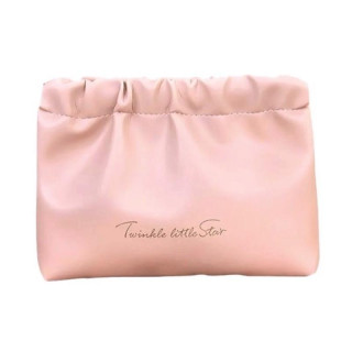 Roza usnjena kozmetična torbica - M