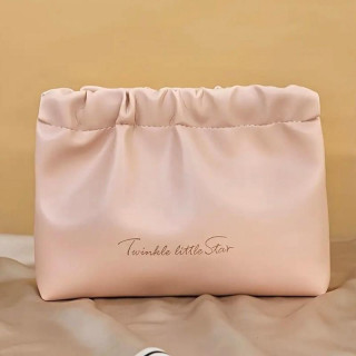 Roza usnjena kozmetična torbica - M