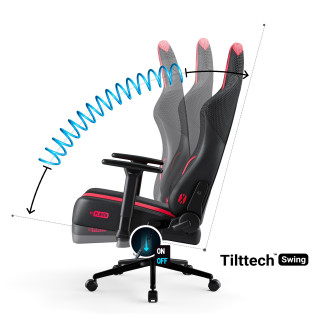 Otroški stol DIABLO X-Player 2.0 škrlatno siv