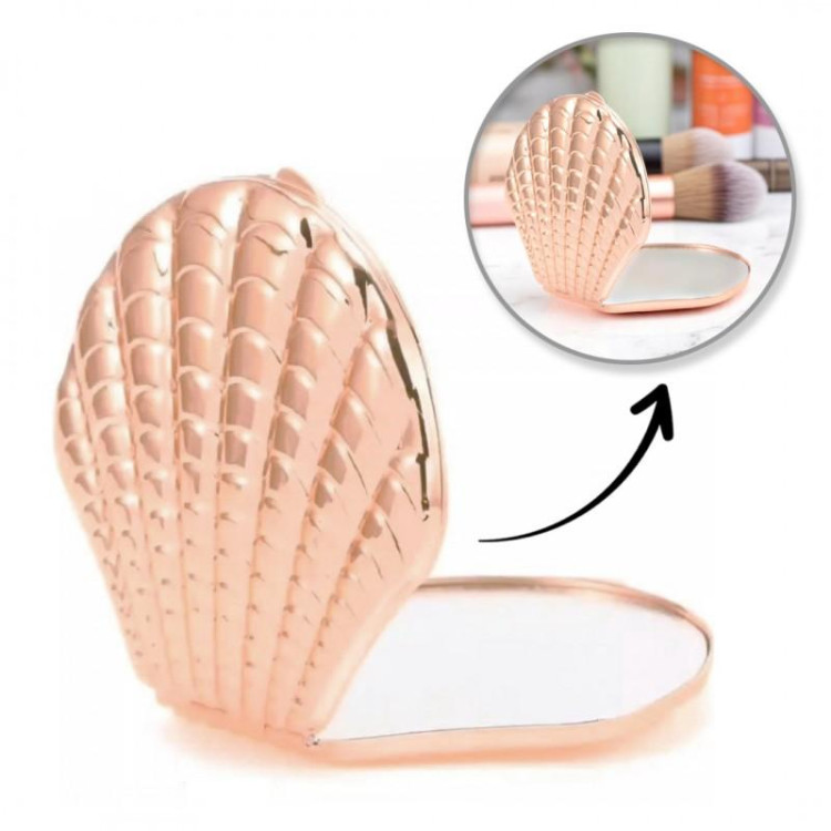 Odprto kovinsko ogledalo v obliki školjke