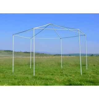 Vrtni paviljon siv z mrežo proti komarjem - 2x2x2 m -