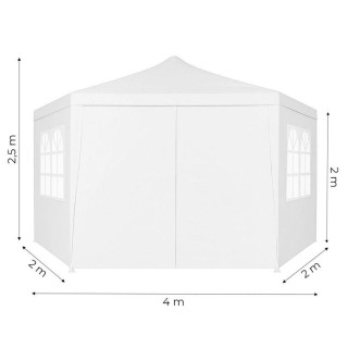 Bel vrtni paviljon z okni - 2x2x2 m