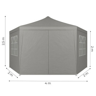 Vrtni sivi paviljon z okni - 2x2x2 m