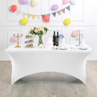 Bel elastičen prt za catering mizo - 240 cm
