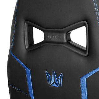 Črno-moder usnjen igralni stol HELLS CHAIR HC-1013