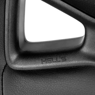 Črno-moder usnjen igralni stol HELLS CHAIR HC-1013