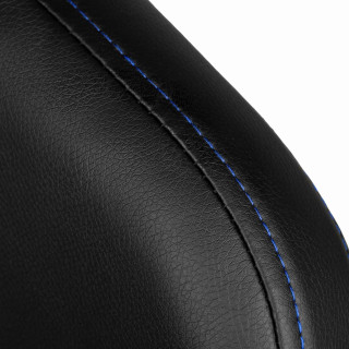 Črno-moder usnjen igralni stol HELLS CHAIR HC-1013