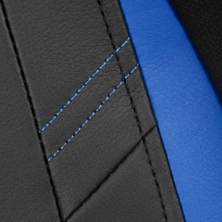 Črno-moder usnjen igralni stol HELLS CHAIR HC-1013