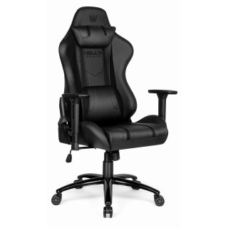 Črn usnjen igralni stol HELLS CHAIR HC-1013