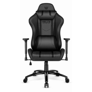 Črn usnjen igralni stol HELLS CHAIR HC-1013