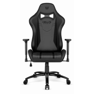 Črn usnjen igralni stol HELLS CHAIR HC-1013