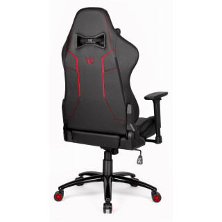 Črno-rdeč usnjen igralni stol HELLS CHAIR HC-1013