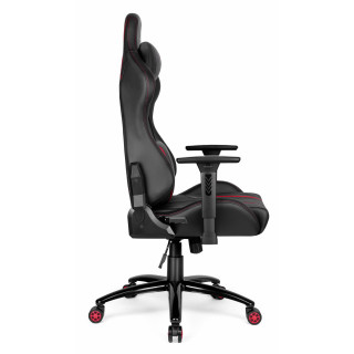 Črno-rdeč usnjen igralni stol HELLS CHAIR HC-1013