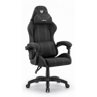 Črno-bel igralni stol iz blaga HELLS CHAIR HC-1014