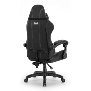 Črno-bel igralni stol iz blaga HELLS CHAIR HC-1014