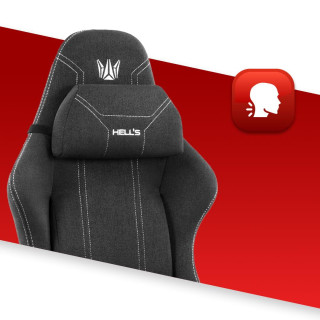 Črno-bel igralni stol iz blaga HELLS CHAIR HC-1014