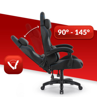 Črno-moder blagajniški igralni stol HELLS CHAIR HC-1014