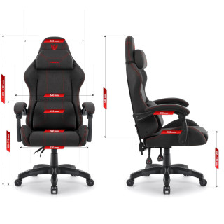 Črno-rdeči blagajniški igralni stol HELLS CHAIR HC-1014