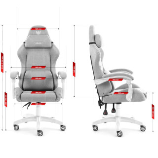 Sivo-bel igralni stol iz blaga HELLS CHAIR HC-1014