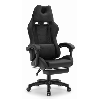 Črn igralni stol iz blaga HELLS CHAIR HC-1039 2.0