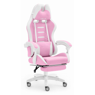 Igralni stol iz blaga v belo-roza barvi HELLS CHAIR HC-1039 2.0