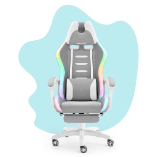 Otroški siv stol z LED RGB osvetlitvijo ozadja HELLS CHAIR HC-1039 2.0
