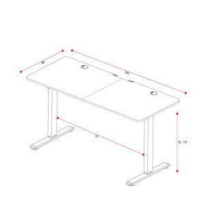 Višinsko nastavljiva črna miza DIABLO X-TENSIO 1400