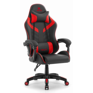 Rdeče-črni usnjen igralni stol HELLS CHAIR HC-1007 2.0
