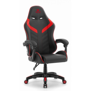 Rdeče-črni usnjen igralni stol HELLS CHAIR HC-1007 2.0