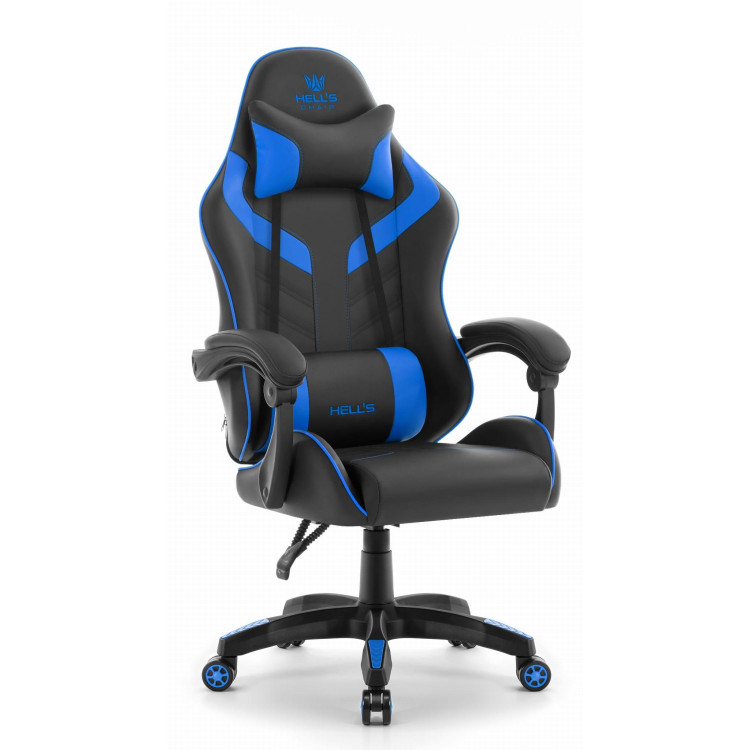 Usnjen modro-črni igralni stol HELLS CHAIR HC-1007 2.0