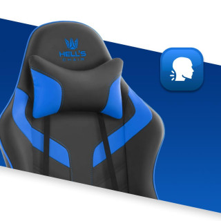 Usnjen modro-črni igralni stol HELLS CHAIR HC-1007 2.0