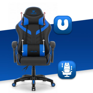 Usnjen modro-črni igralni stol HELLS CHAIR HC-1007 2.0