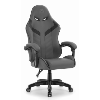 Sivo-črni usnjen igralni stol HELLS CHAIR HC-1007 2.0