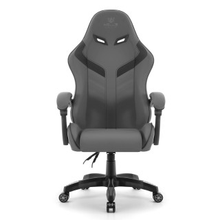 Sivo-črni usnjen igralni stol HELLS CHAIR HC-1007 2.0