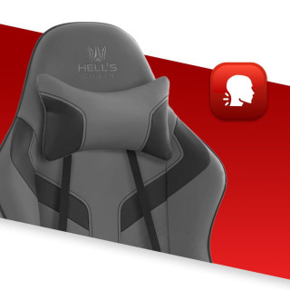 Sivo-črni usnjen igralni stol HELLS CHAIR HC-1007 2.0