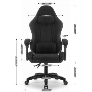 Črn igralni stol iz blaga HELLS CHAIR HC-1008 2.0