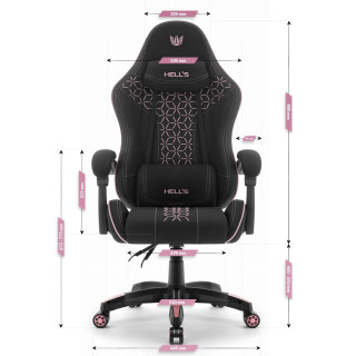 Črno-roza blagajniški igralni stol HELLS CHAIR HC-1008 2.0