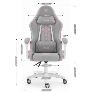 Sivo-roza blagajniški igralni stol HELLS CHAIR HC-1008 2.0