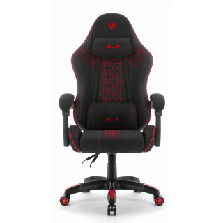 Črno-rdeč igralni stol iz blaga HELLS CHAIR HC-1008 2.0