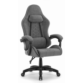 Sivo-črni igralni stol iz blaga HELLS CHAIR HC-1008 2.0