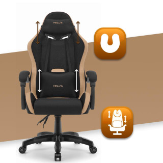 Črno-bež igralni stol HELLS CHAIR HC-1012