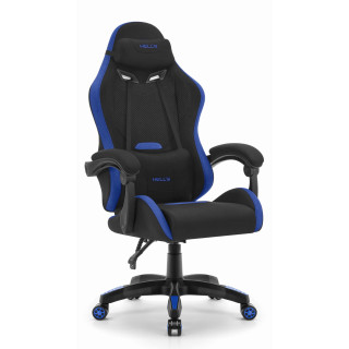 Črno-moder igralni stol iz blaga HELLS CHAIR HC-1012